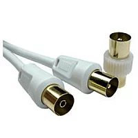 2m TV Extension Cable with Male Coupler White