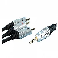 Camcorder 4 pole 3.5mm to 3x Phono Audio Video Cable
