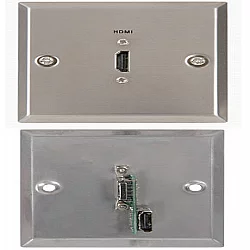 HDMI Wallplate Steel Finish with Rear HDMI Connector