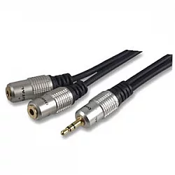 3.5mm Jack to 2x 3.5mm Jack Socket Cable 1.8m
