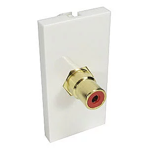 Single Phono Red Faceplate Module Euromod Wall Plate Module